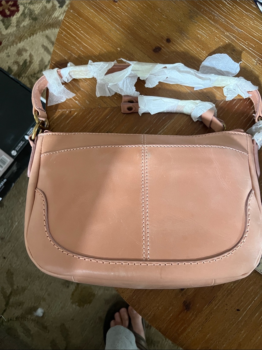 Frye Women’s Leather Shoulder Bag in Blush Pink purse
